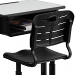 Flash Furniture Adjustable Height Student Desk and Chair with Black Pedestal Frame