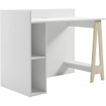 Nexera Atypik 2 Piece Home Office Set White and Birch Plywood