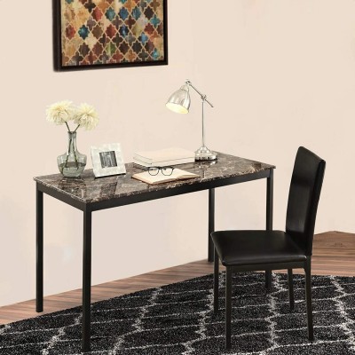 Tazewell Writing Desk and Chair Set Top Material: Marble Overall: 30'' H x 48'' W x 23.75'' D