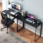VECELO 39" Computer Folding Mesh Chair Set,Steel Laptop Table and 3D Surround Padded Cushion seat for Task Desk Home Office Work,Black