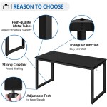 Yaheetech Home Office Modern Desk & Chair Set 55" Large Simple Computer Desk with Mesh Mid-Back Height Adjustable Office Chair Long Writing Work Desk Mesh Swivel Chair with Lumbar Support Black