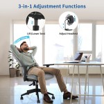 YITAHOME Computer Desk and Chair Set 49" Modern Work Desk with Shelves & Monitor Stand Writing Desk & Ergonomic Mesh Office Chair with Headrest for Home Office & Bedroom Black & Grey