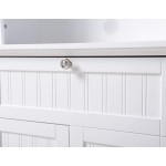 American Furniture Classics OS Home and Office Buffet and Hutch with Framed Glass Doors and Drawer Large White