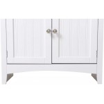 American Furniture Classics OS Home and Office Buffet and Hutch with Framed Glass Doors and Drawer Large White