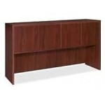 Lorell Hutch with Doors 72 by 15 by 36-Inch Mahogany