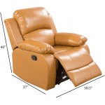 A Ainehome Sectional Recliner Sofa Set Bonded Leather 3 PCS Motion Sofa Loveseat Recliner Couch Manual Reclining Chair with Drop Down Table & Central Console for Living Room Ginger,3 Piece Set