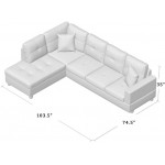 Ainehome Sectional Sofa Couch Set L Shape Sectional 103.5" W for Living Room with Left Hand Chaise & Toss Pillows Red