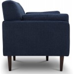 Chita Modern Sofas Furniture Fabric Sofa Couch Sets for Living Room Apartment Solid Wood Leg with 2 Pillows Easy Assembly Midnight Blue