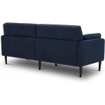 Chita Modern Sofas Furniture Fabric Sofa Couch Sets for Living Room Apartment Solid Wood Leg with 2 Pillows Easy Assembly Midnight Blue