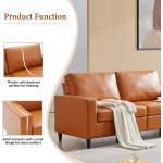 GAOPAN Style 2 Piece PU Leather Couch Sectional Upholstered Sofa Modern Living Room Furniture Set Include Three Sofá & Loveseat for Home or Office 2+3 Seat Brown