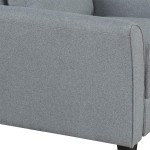 kupet 2-Piece Living Room Sofa Set Included Upholstered 3-Seat Couch and Single Chair Linen Fabric for Home or Office Gray