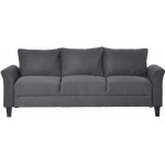 Merax 3 Pieces Sectioanal Sofa Set Living Room Furniture Set Modern Style Button Tufted Sofa Couch for Living Room Bedroom Included 3 Seater Sofa an Loveseat and One Armchair,Gray