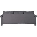 MOEO 3 Piece Living Room Sofa Sectional Set for Home Furniture Polyester-Blend Three Couch Loveseat and Armchair Gray