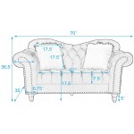 RINIMEI Soft Tufted Cushion Velvet Upholstered Sectional Sofa for Living Room Furniture Set L-Shaped 5 Seaters Symmetrical Couch W Classic Chesterfield Rolled Arm & 3 Lumbar Pillows Graphite Grey