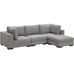 STARTOGOO Modern Living Room Furniture Set Upholstered Sofa Linen Sectional Couch Modular Customizable Reconfigurable Deep Removable Ottoman 3-Seat Multiple Combinations Light Gray