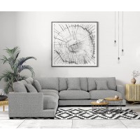 UNIROI Modern Living Room Furniture Set L-Shaped Down Feather Filled Upholstered Modular Large Sectional Sofa with 4 Toss Pillows 5-Seat Deep Symmetrical Corner Couch Gray 126 x 35 x 126 inches