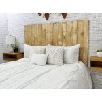 Boho Whitewash Headboard King Size Stain Leaner Style Handcrafted. Mounts on Wall. Easy Installation.