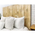 Boho Whitewash Headboard King Size Stain Leaner Style Handcrafted. Mounts on Wall. Easy Installation.