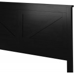 Farmhouse Style Wood Panel Headboard in Black Queen Size