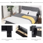 RIVALLYCOOL Queen Bed Frame Diamond Stitched Linen Panel Headboard 12 Strong Wooden Slat Support Easy Assembly