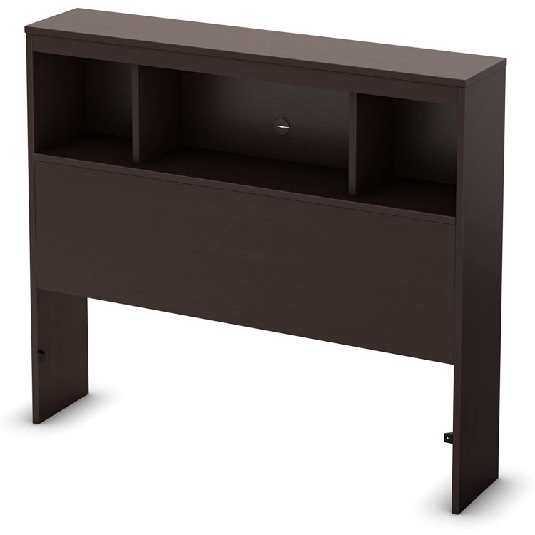 South Shore Spark Bookcase Headboard with Storage Twin 39-inch Chocolate