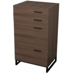 4-Layer Retro Wooden File Cabinet Office Study Bedroom Storage Cabinets W Door