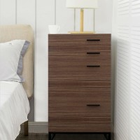 4-Layer Retro Wooden File Cabinet Office Study Bedroom Storage Cabinets W Door