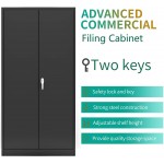 Black Metal Storage Cabinet with 2 Locking Doors,72 inch Tall File Storage Cabinet with 4 Adjustable Shelves for Home and Office and Garage use,Assemble is Required but Easy.