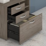 Bush Business Furniture Studio C Office Storage Cabinet with Drawers and Shelves Modern Hickory