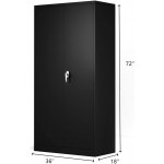 Cabinet for Storage,Black Steel Storage Cabinet with Doors and Shelves for Home Office,Lock Lockable,Wall Mount 72" H