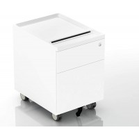 CuHome 2-Drawer Mobile Filing Cabinet with Lock and Casters Fully Assembled Except Casters Vertical File Metal Cabinet for Home Office Small Filing Cabinet Under Desk Cloud White