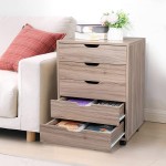 EUBOEA Home Office Wooden Filing Cabinet Under Desk 5 Drawers Storage Cabinet with Wheels MDF & PVC Grey