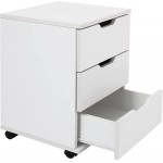 Farini Mobile File Cabinet for Home Office 3 Drawer Chest Fully Assembled Except Casters Wood Drawers Unit for Under Desk Storage Drawers Cabinet White