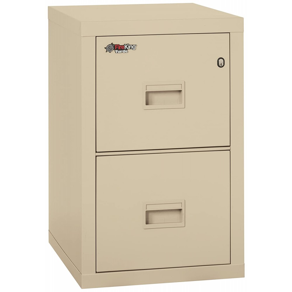 Fireking Turtle One-Hour Fireproof Vertical Filing Cabinet 2 Drawers Legal or Letter 18" W x 22" D Parchment