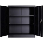 Full Metal Storage Cabinet with 2 Adjustable Shelves Large Capacity Cabinet Organizers for Home Office Utility Cabinet with 2 Doors and Lock H41.6 x W36 x D18 Black