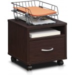 Furinno Indo Petite Under Desk Utility Cart with Casters Espresso