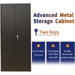 Gbrand Metal Storage Cabinet with Locking Doors and 4 Adjustable Shelves Lockable Utility Steel Storage Cabinet for Office Garage Basement Warehouse Black