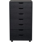 Hallway Entryway Closet Storage Stand 7-Drawer Wood Filing Cabinet Mobile Storage Cabinet with Wheel for Closet Office