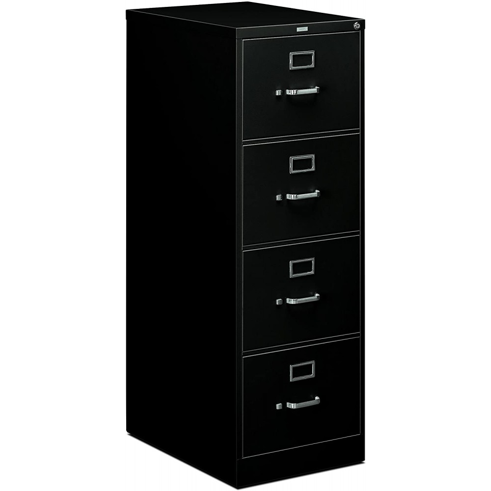 HON 4-Drawer Legal File Full-Suspension Filing Cabinet with Lock 52 by 25-Inch Black H514