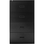 HON Filing Cabinet 400 Series Four-Drawer Lateral File Cabinet 30w x 19-1 4d x 53-1 4h Black 434LP
