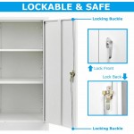 Lockable File Cabinet Metal Steel Storage Cabinet w  2 Shelves Home Office