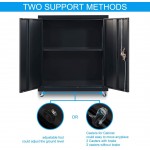 LUCYPAL Metal Cabinet with Wheels 2 Lockable Doors,Office Mobile Metal Storage Cabinet with 1 Adjustable Shelf Metal Filing Cabinet Black