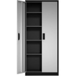 Metal Storage Cabinet with Doors and 4 Adjustable Shelves Steel File Cabinet for Office，School，Garage Kitchen and Home Organization