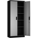 Metal Storage Cabinet with Doors and 4 Adjustable Shelves Steel File Cabinet for Office，School，Garage Kitchen and Home Organization