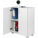 Omabeta 60x31.5x71cm Filing Cabinet White Cabinet Office Cabinet for Home Office with Double Doors