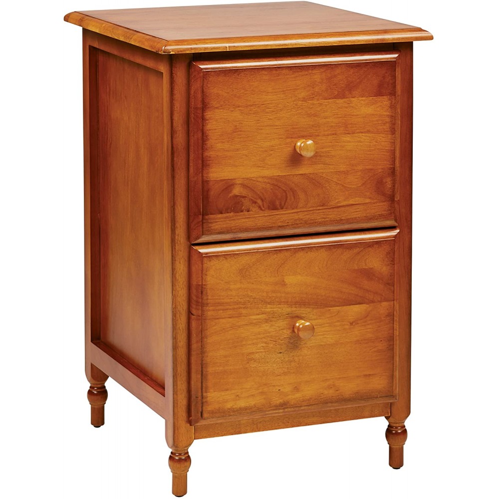 OSP Home Furnishings Knob Hill Collection File Cabinet Antique Cherry Finish