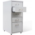 vidaXL Office Cabinet with 5 Drawers Gray 27” Steel，Metal Storage Cabinet，Great Steel Locker for Garage Kitchen Pantry Office and Laundry Room