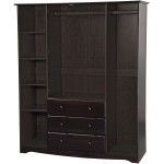 100% Solid Wood Family Wardrobe Armoire Closet 5966 by Palace Imports Java 60" W x 72" H x 21" D. 3 Clothing Rods Included. NO Shelves Included. Optional Small and Large Shelves Sold Separately.
