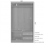 Better Home Products Modern Wood Double Sliding Door Wardrobe in Light Gray