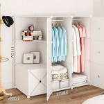 GHFXFG Storage Organizer with Doors,Portable Wardrobe Closets,Quick and Easy to Assemble,Extra Space Bedroom Armoire,Depth Cube Storage-47X111X111CM